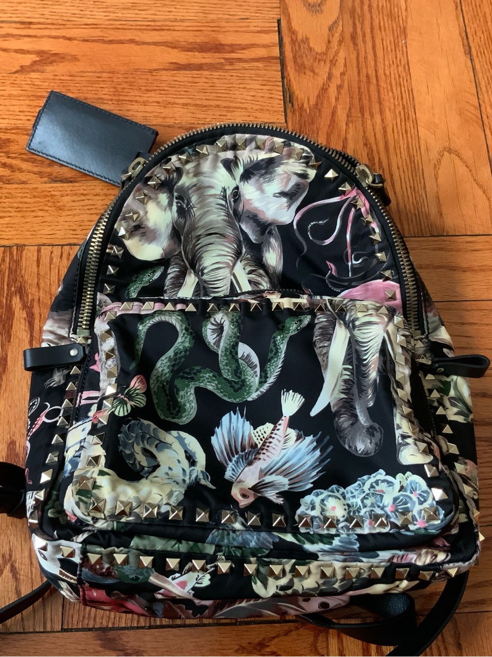 Women’s Valentino Garavani Safari Studded Black Mini Designer Bookbag Backpack